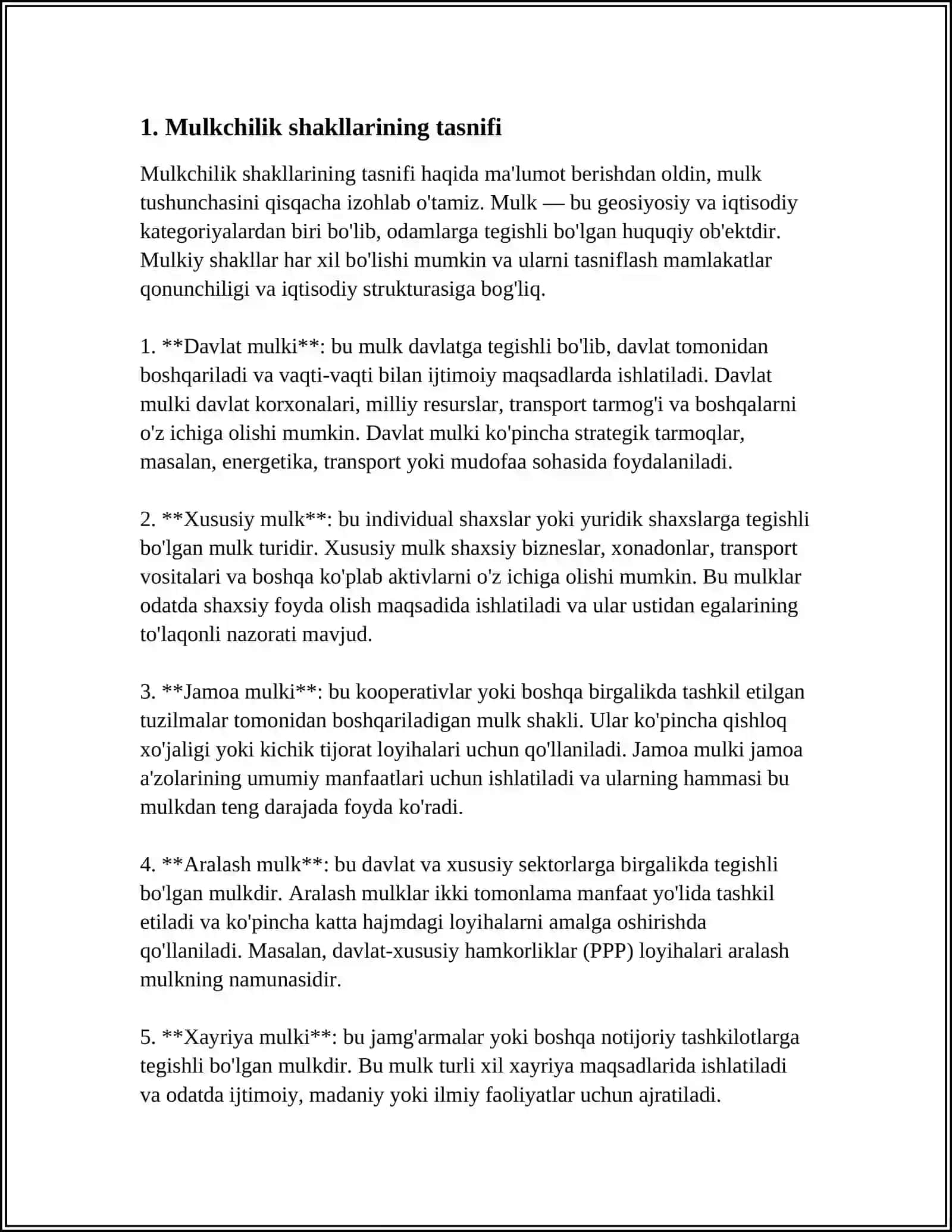 MULKCHILIK SHAKILALRI OʻZGARISHINING YO'LLARI VA USULLARI 3