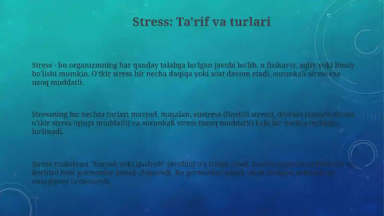 Stress va uning salomatlikka ta'siri 3