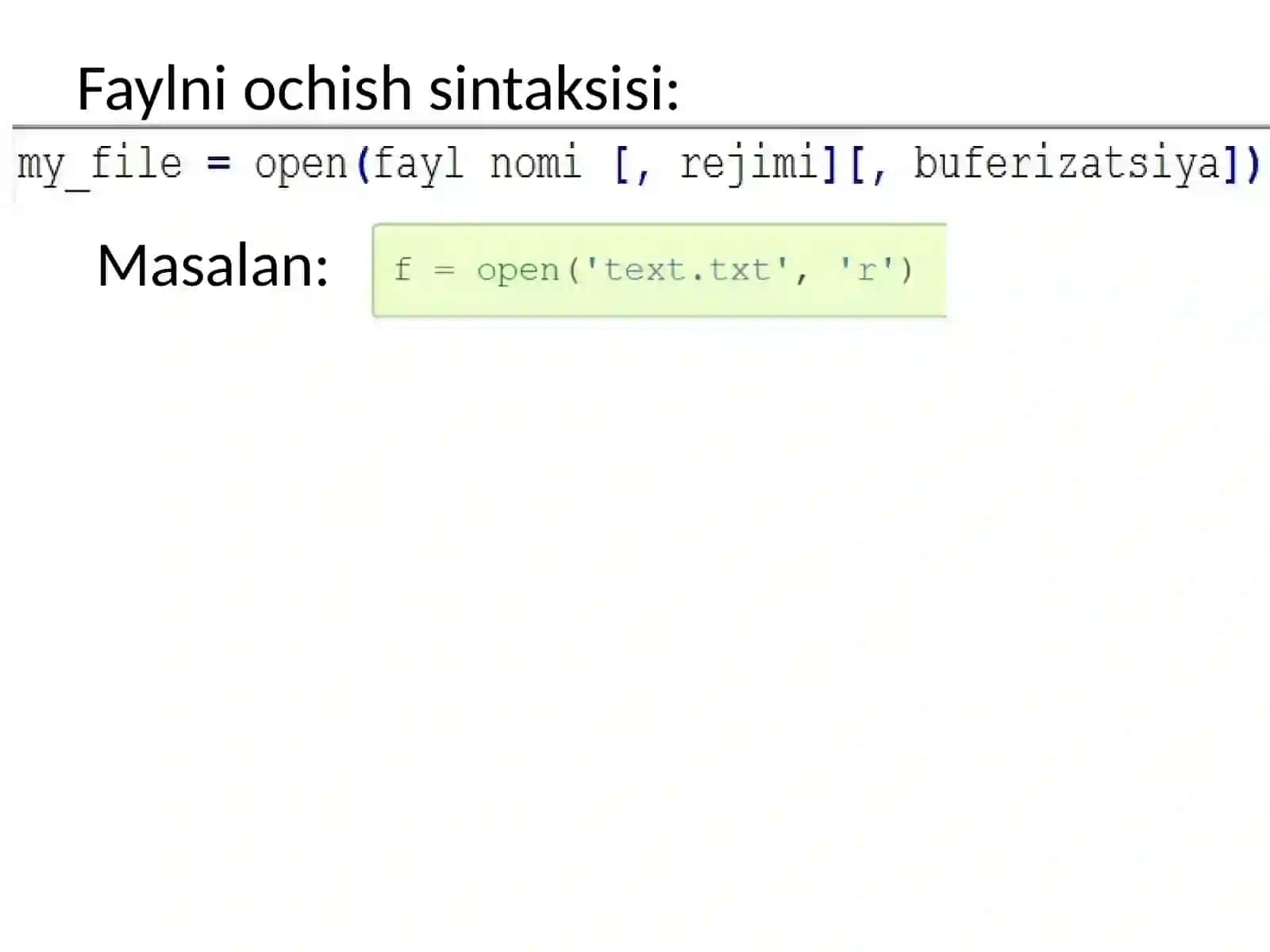 PYTHON dafayllar bilan ishlash 3
