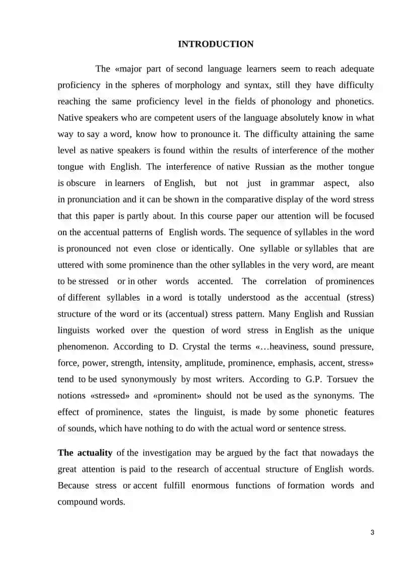 English word stress course work 3