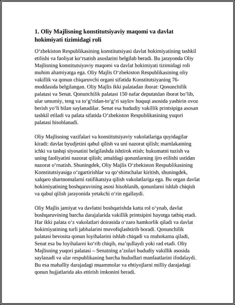 DAVLAT HOKIMIYATINI TASHKIL ETILISHIDA OLIY MAJLIS VA PREZIDENLIK INSTITUTINING KONSTITUTSIYAVIY ASOSLARI 3