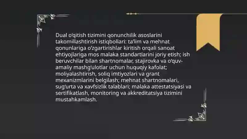 Professional ta’limga dual o‘qitish tizimini tatbiq etish istiqbollari 3