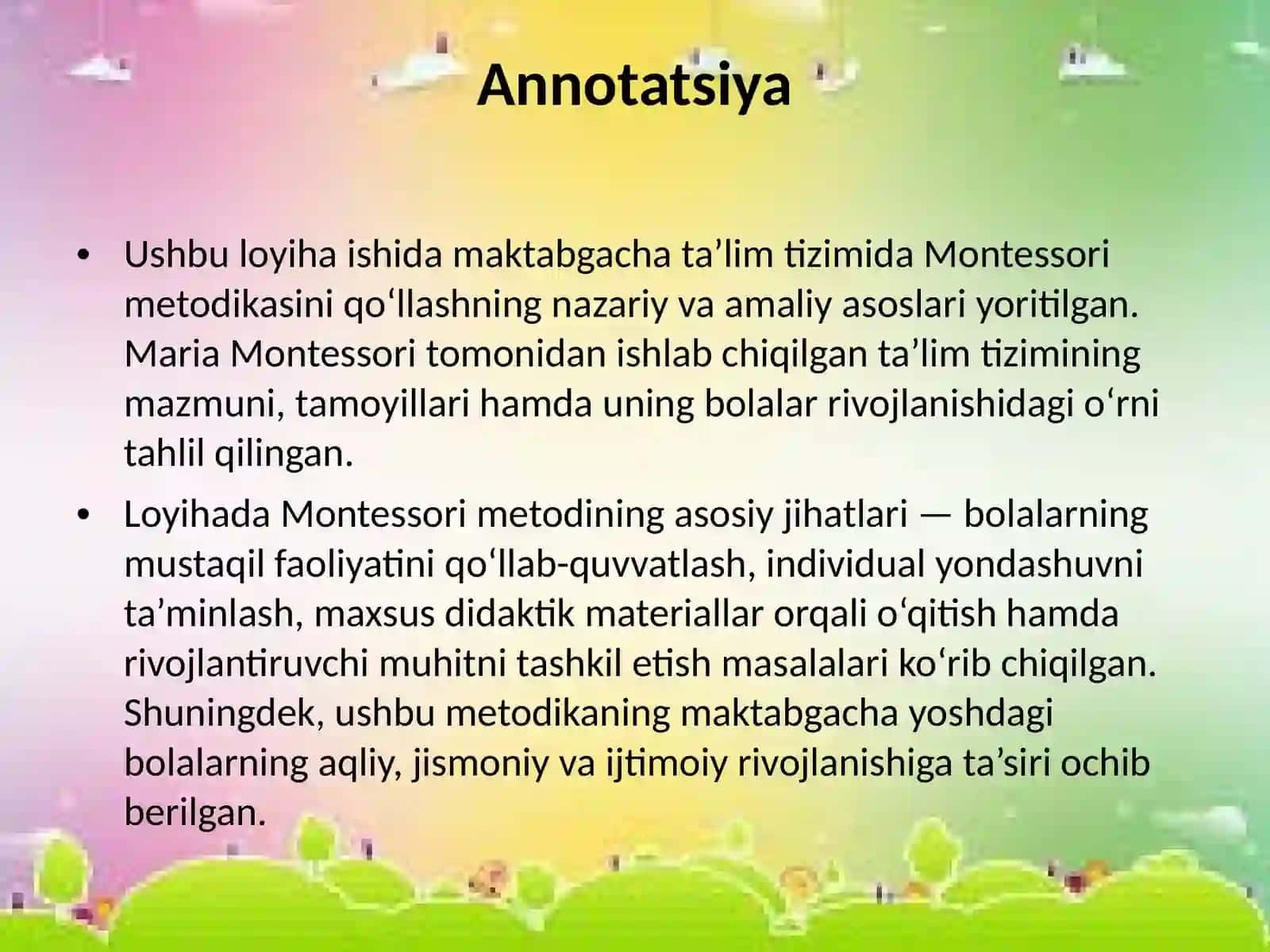 Maktabgachata’limda Mariya Montessori metodini qo’llash 3