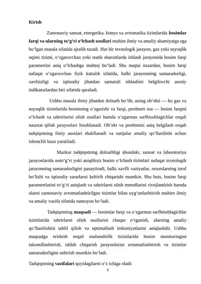 Bosimlar farqi va oʻzgarmas sarfhisoblagichlarning tahrirlarini olish usullari. 3