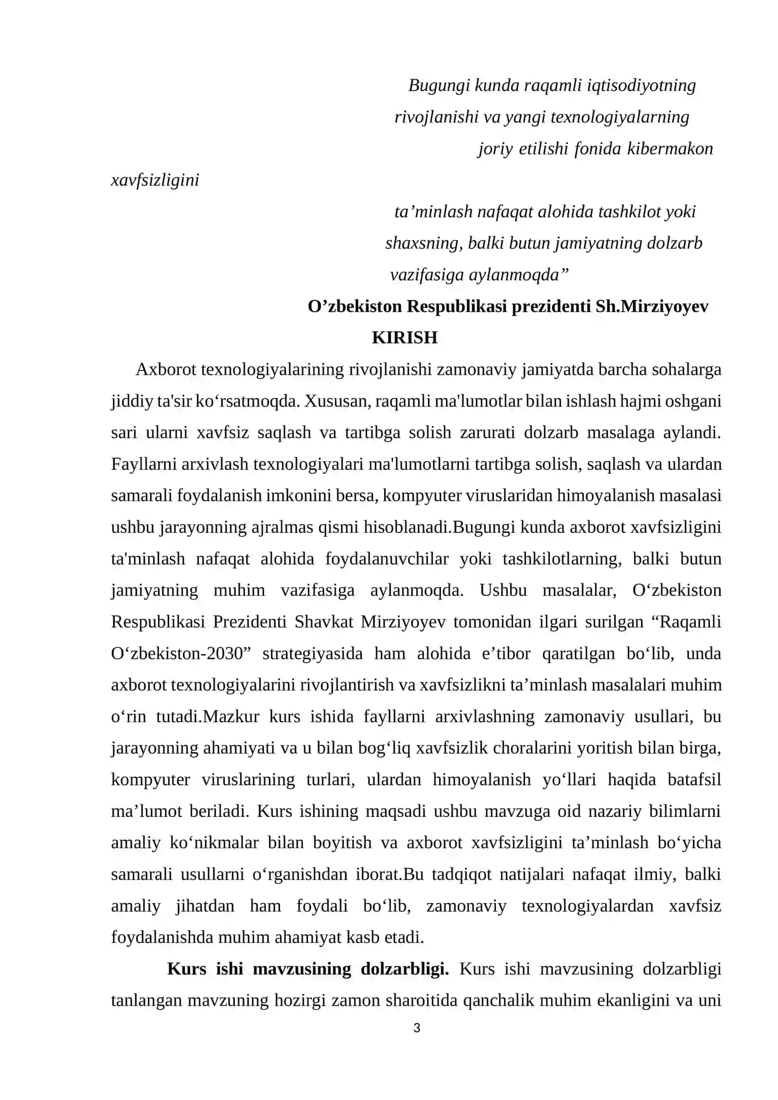 Informatika o’qitish metodikasi KURS ISHI 3