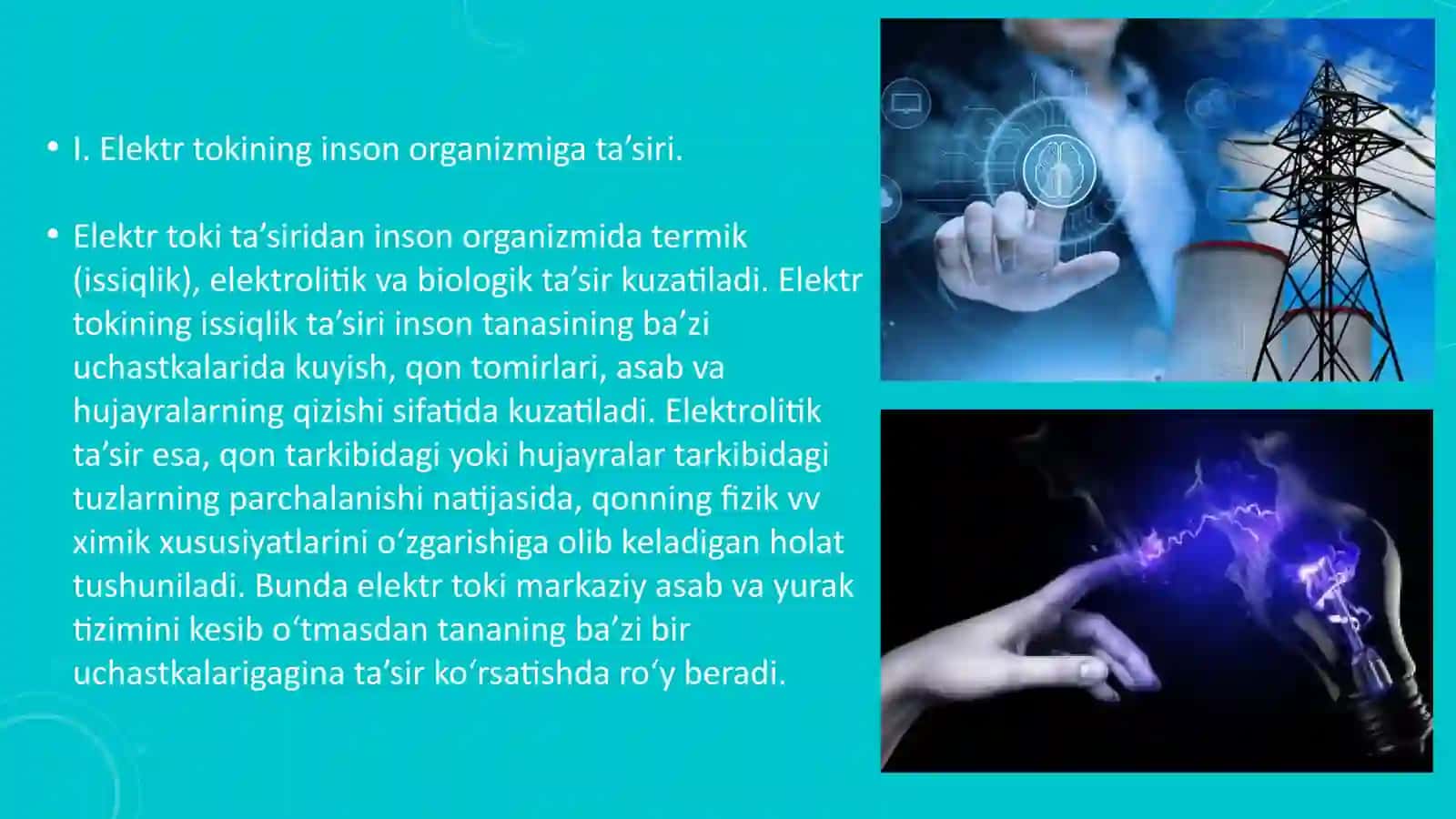 Elektr tokining inson organizmiga ta’siri 3