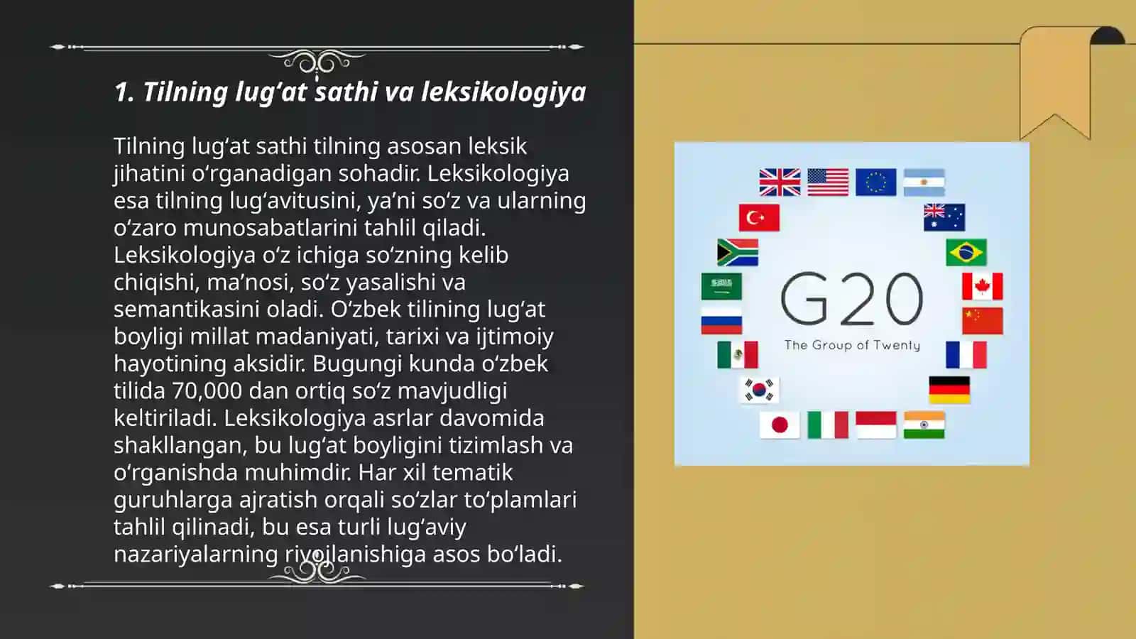 Tilning lugʻat sathi 3