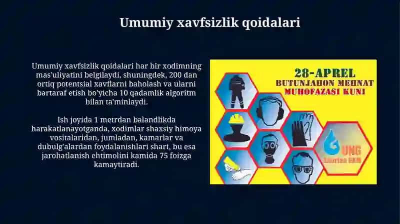 Ishlab chiqarish maydonlarida mehnat xavfsizligi yo'riqnomalari 3