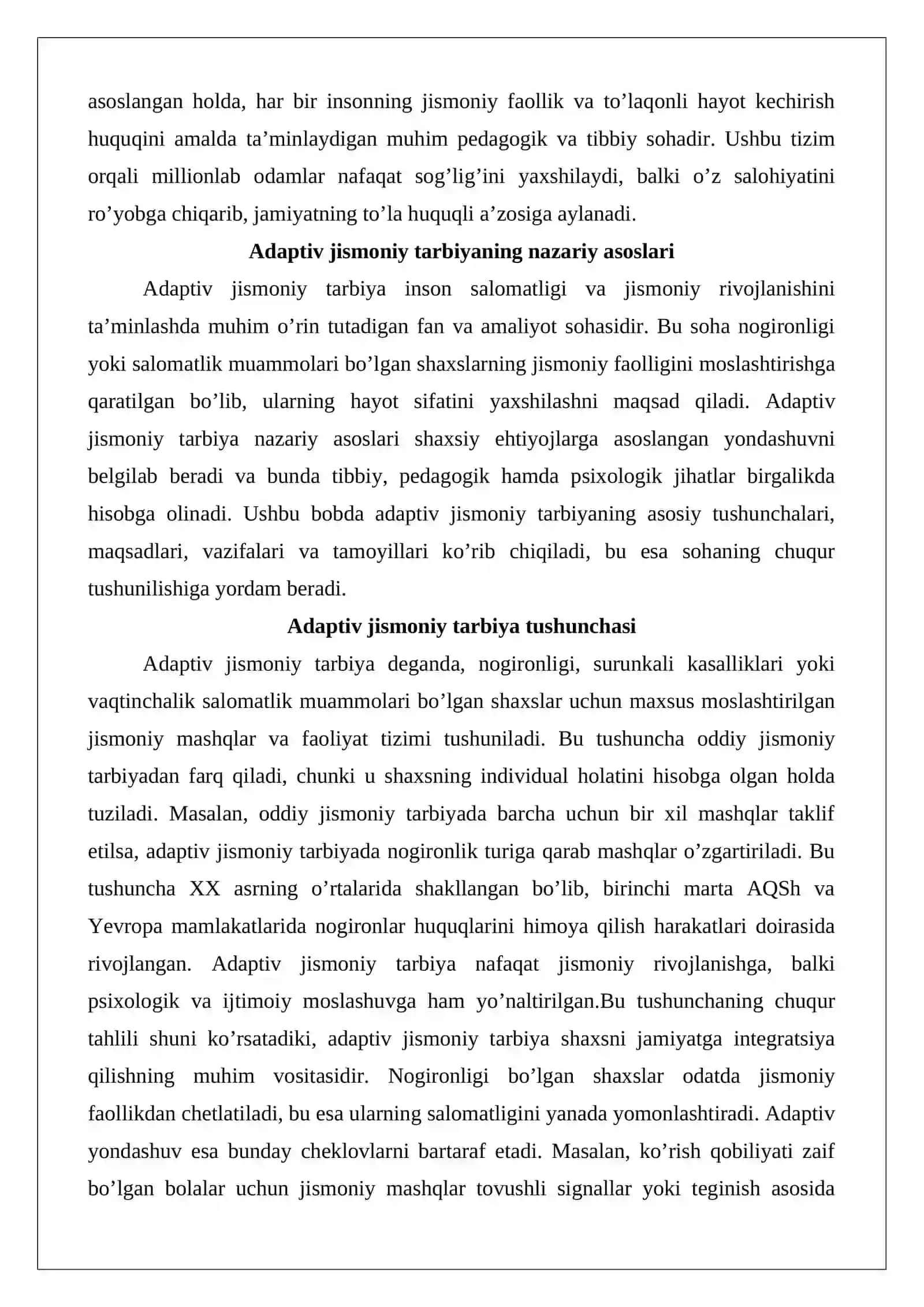 Adaptiv jismoniy tarbiyaning umumiy xususiyatlari 3