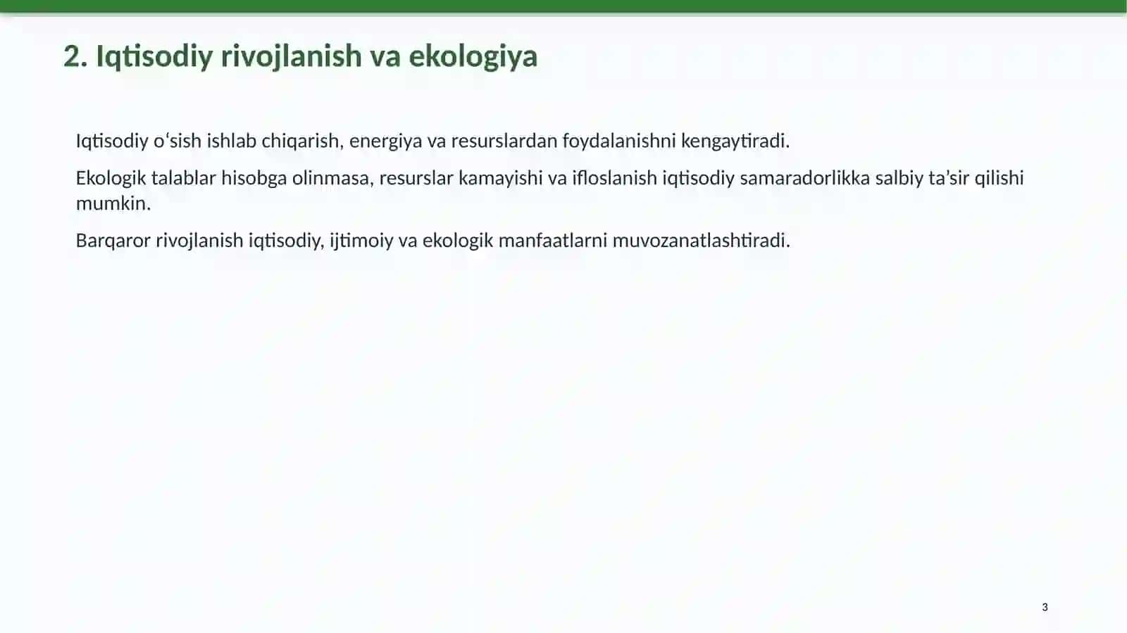 Ekologik muammolar va iqtisodiy rivojlanish 3