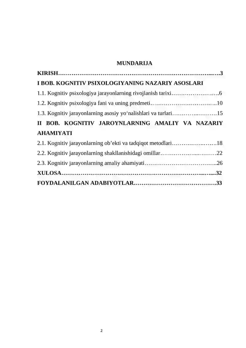Kognitiv jarayonlarning shakllanishi  kurss ishi  Когнитив жарайонларни шакилланиши 3