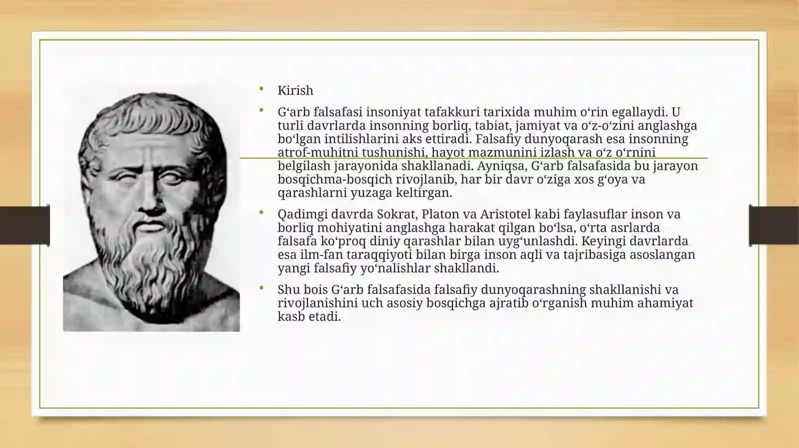 Falsafiydunyoqarashbosqichlari:Garbfalsafasi 3