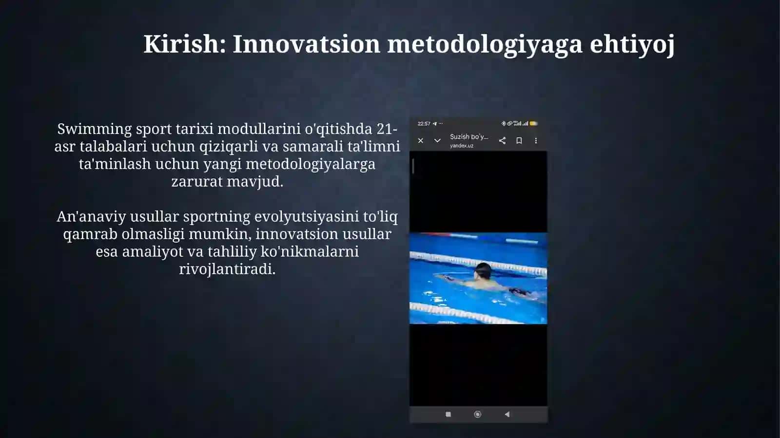 “Suzish sportining rivojlanish tarixi” modulini o‘qitishning innovatsion metodikasi 3