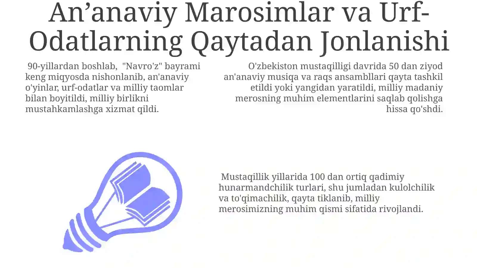 O'zbekiston Mustaqilligi Davrida Milliy Madaniyatning Rivoyi va Taraqqiyoti 3