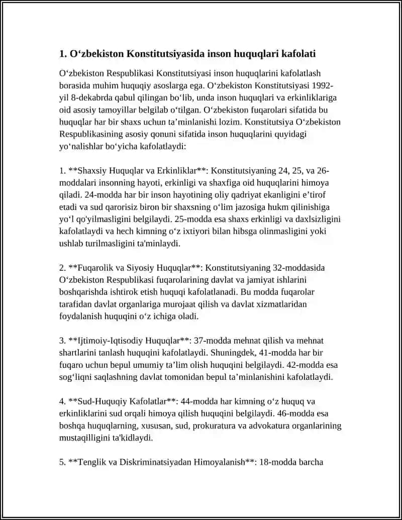 O‘zbekiston Konstitutsiyasida inson huquqlari kafolati 3
