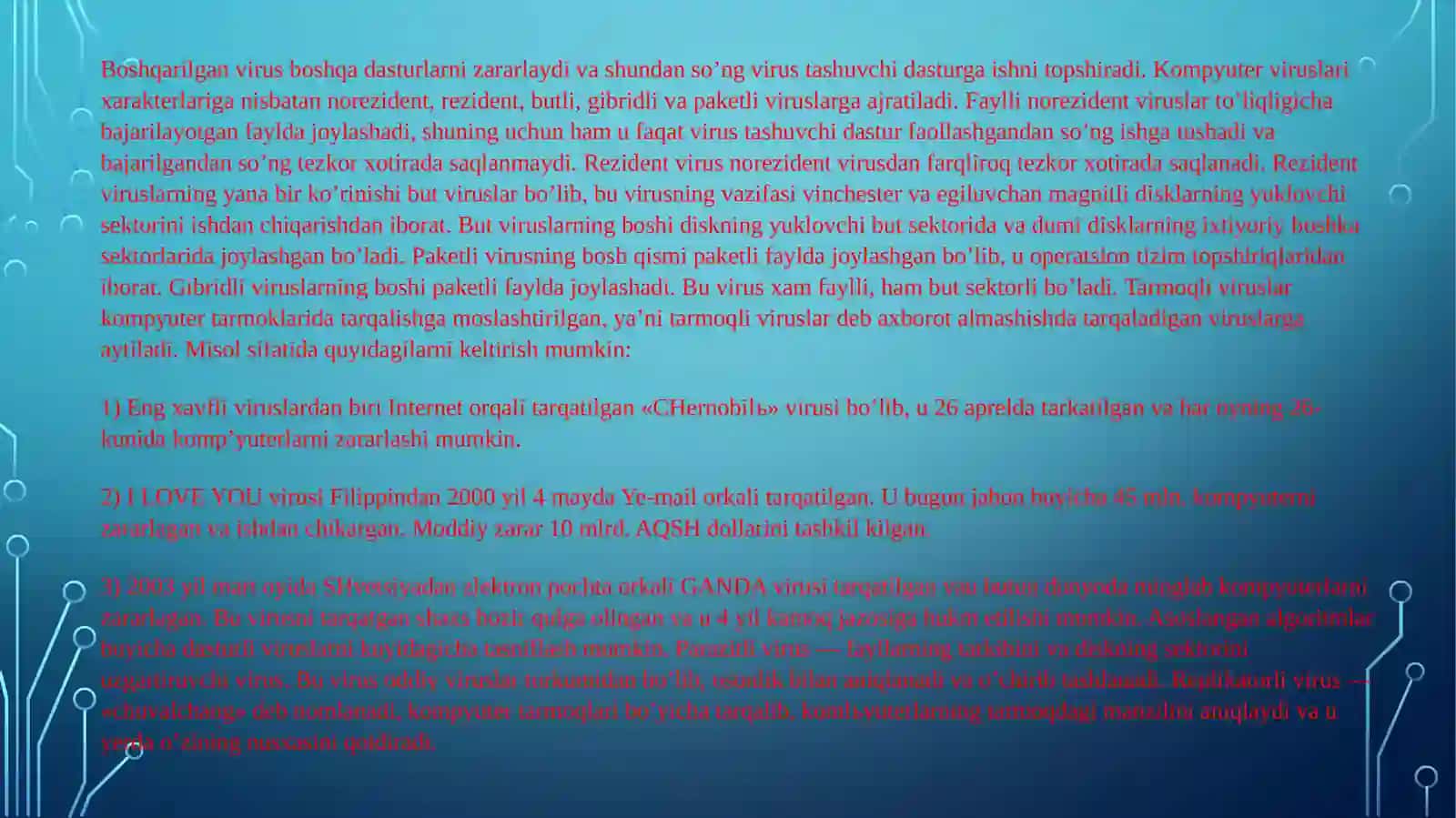 Kompyuter tarmoqlariga ruxsatsiz ulanish. Tarmoqda ishlash qoidalarini buzish 3
