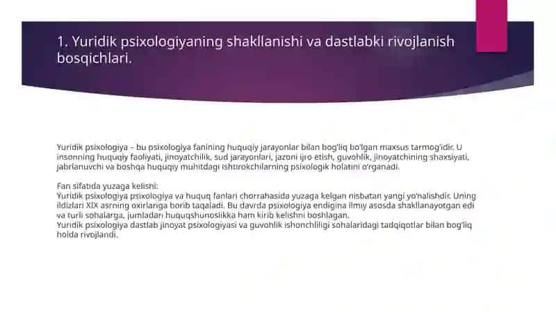 Yuridik psixologiya evolyutsiyasi 3