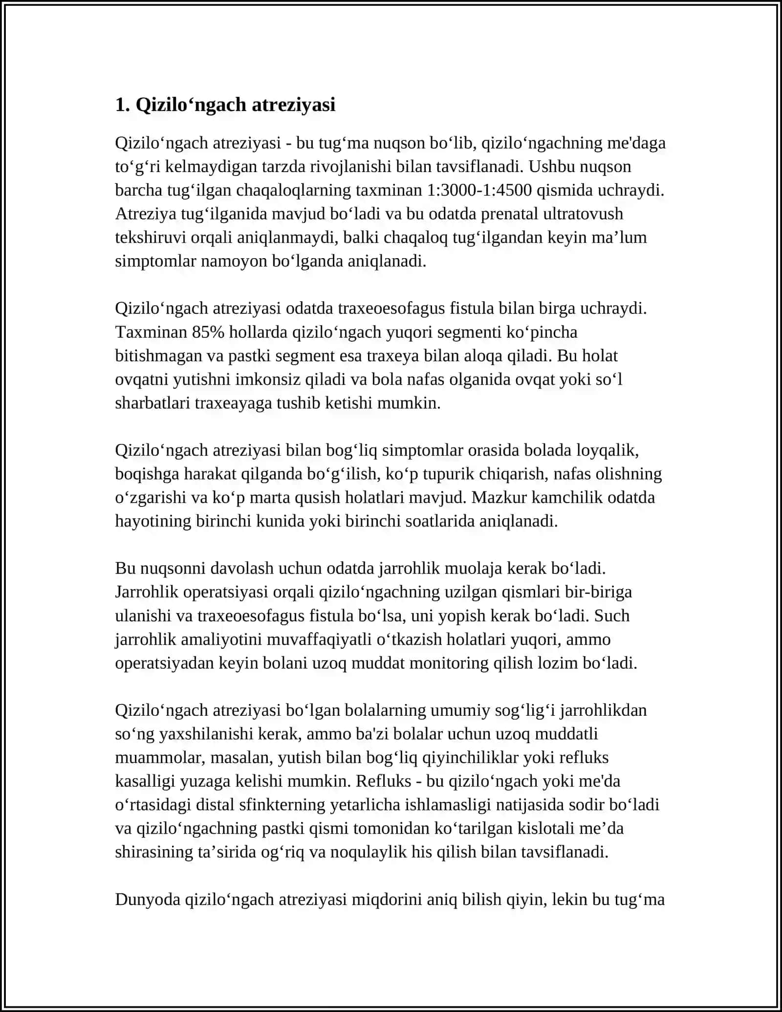 QIZILOʻNGACHNING TUGʻMA VA ORTTIRILGAN NUQSONLARI XIRURGIYASI 3