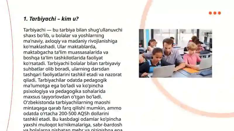 Tarbiyachi va uning jamiyatda tutgan orni.taqdimot tayyorlash 3