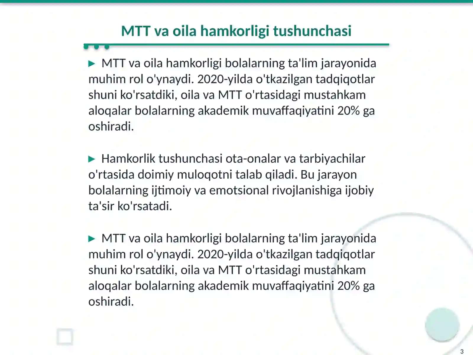 MTT va oila hamkorligi 3