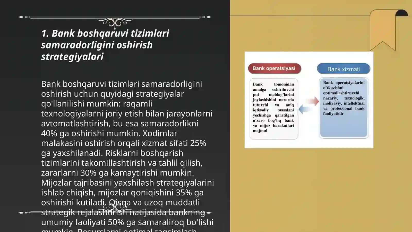 Bank boshqaruvi tizimlari samaradorligi bank tizimining turgʻun rivojlanishi hamda raqobatbardoshligini oshirishning garovi sifatida 3