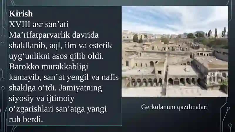 XVIII asr Xorijiy G'arb san'ati 3