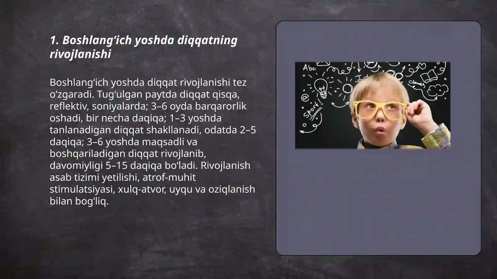 Diqqatning yosh va individual farqlari 4-gruppa 3