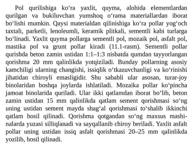 Pol va uning konstruktiv elementlari 3