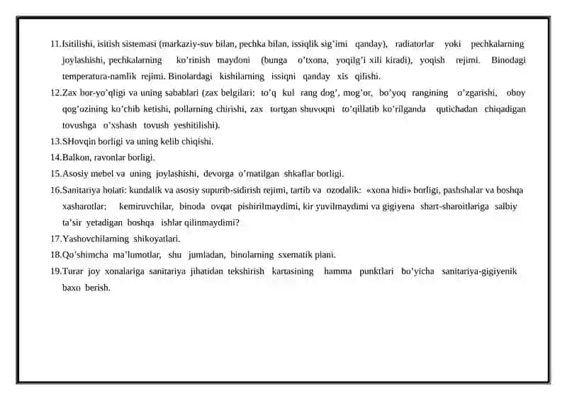 Zamonaviy turar joylar va shaharlardagi yashash mavzelariga bo'lgan gigiyenik talablar 3