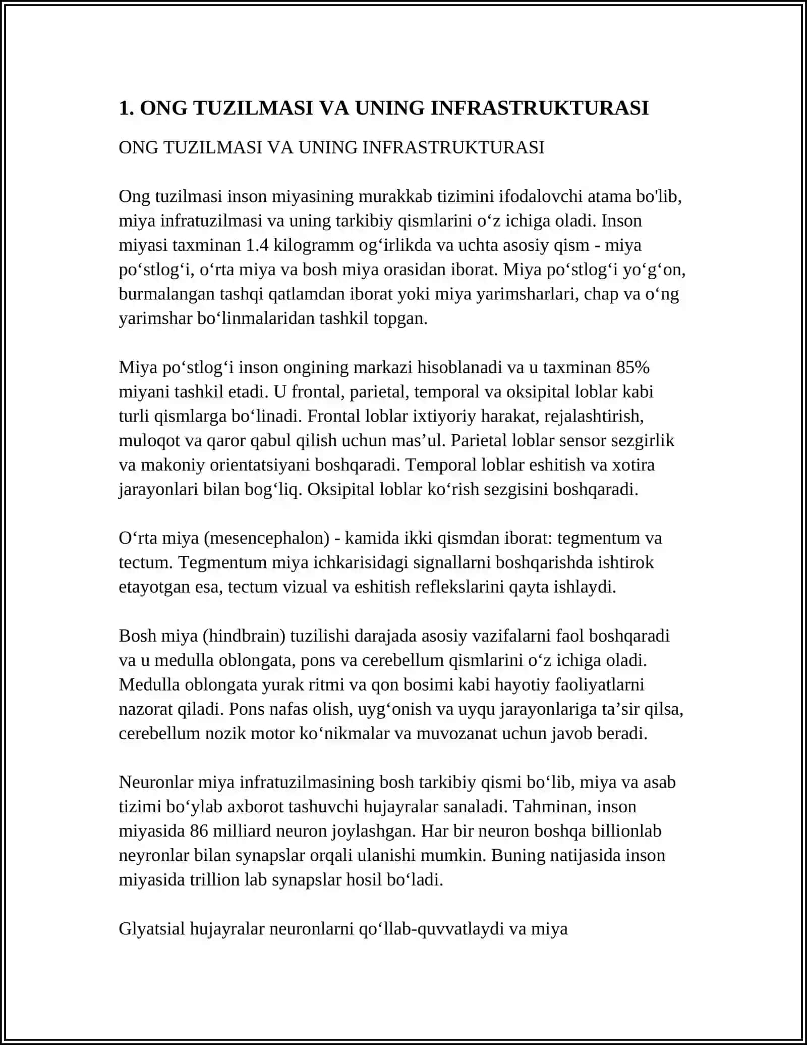 Ong tuzilmasi va uning infrastrukturasi 3