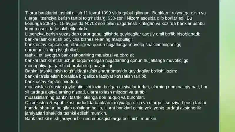 Tijoratbanklarinitashkiletishninghuquqiyvaiqtisodiyasoslari 3