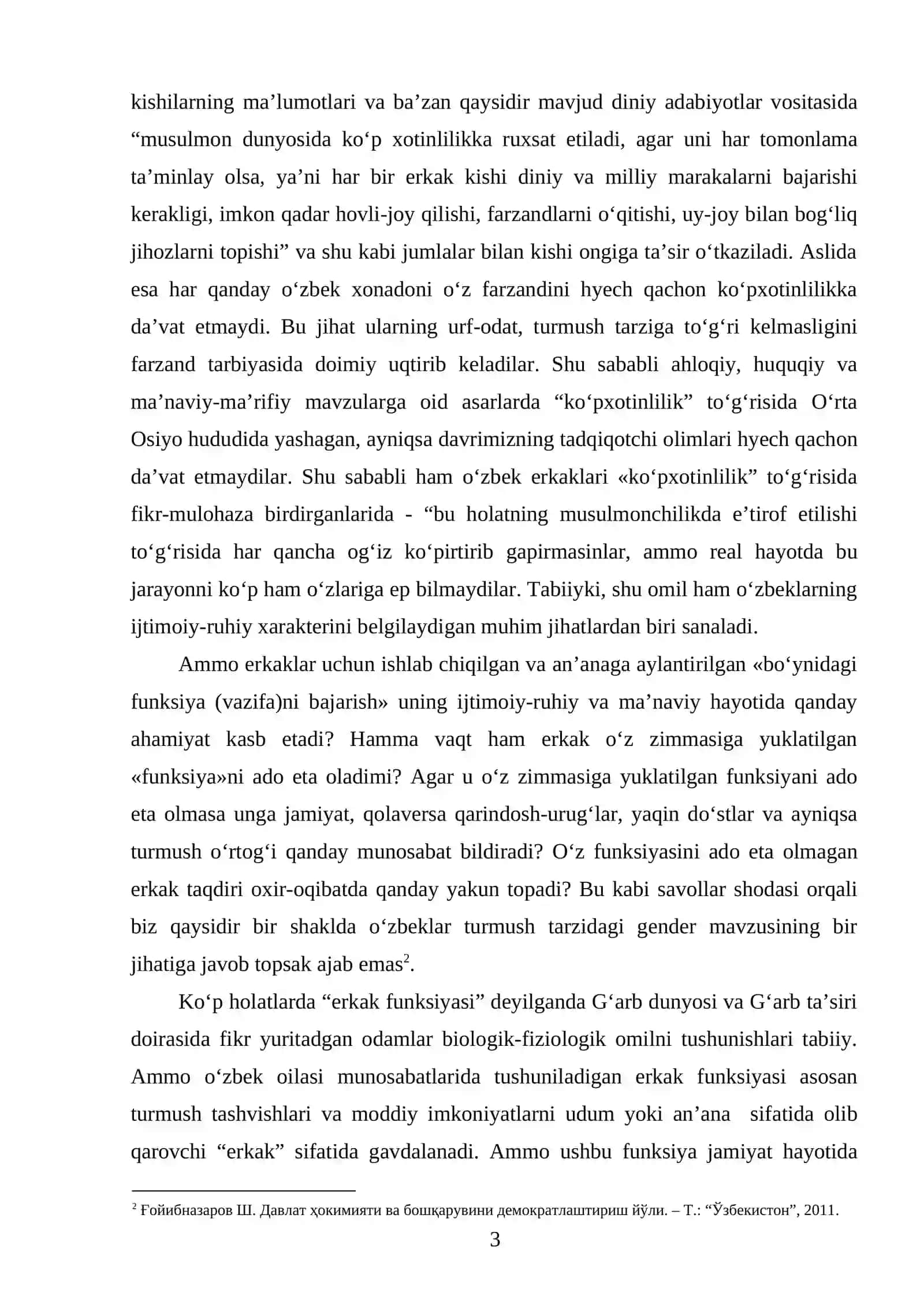 TA'LIM SOHASIDA GENDER MUAMMOLARNI OʻRGANISH HOLATI TAHLILI 3