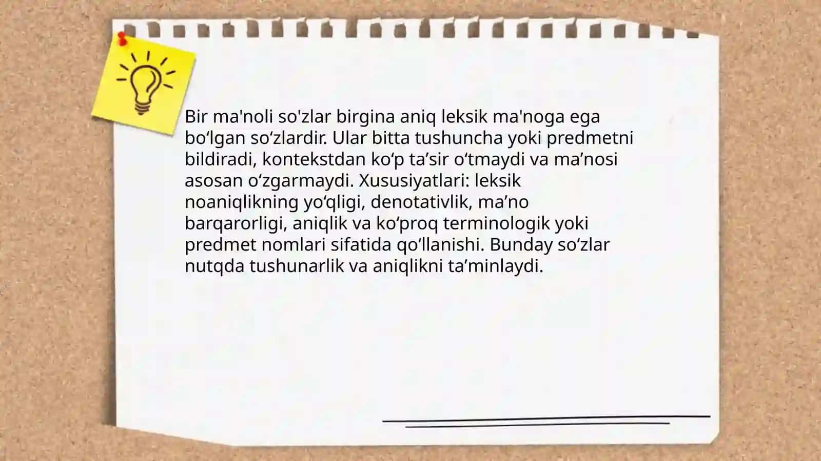Bir ma'noli va ko'p ma'noli so'zlar 3