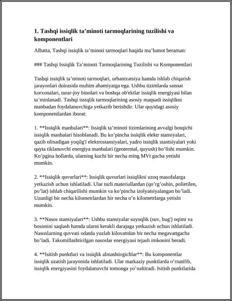 ISSIQLIK TAʼMINOTI VA GAZ QUVURLARI -TASHQI TARMOQLAR 3