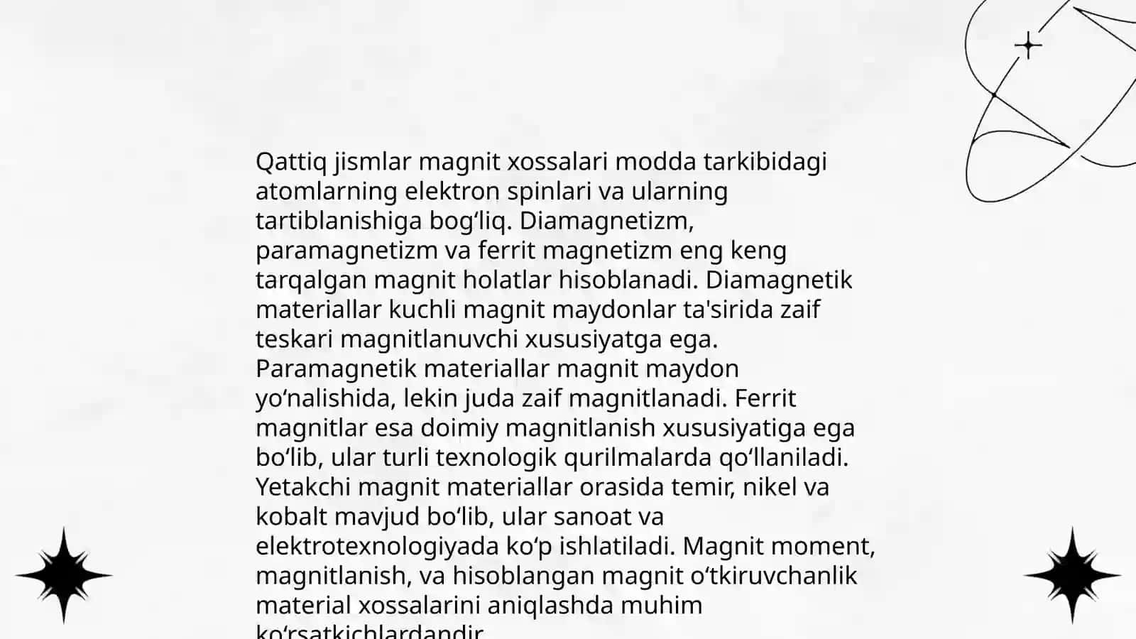 Qattiq jismlarning magnit xususiyatlari 3