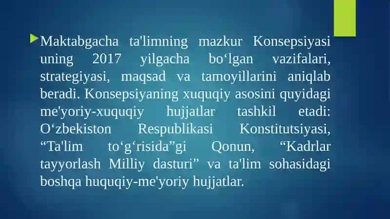 Maktabgacha ta'lim tizimini rivojlantirishning ustuvor yo'nalishlari 3