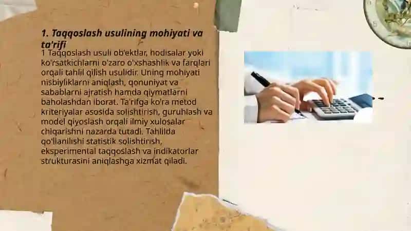 Taqqoslash usuli va uni tahlilda qollanilishi 3