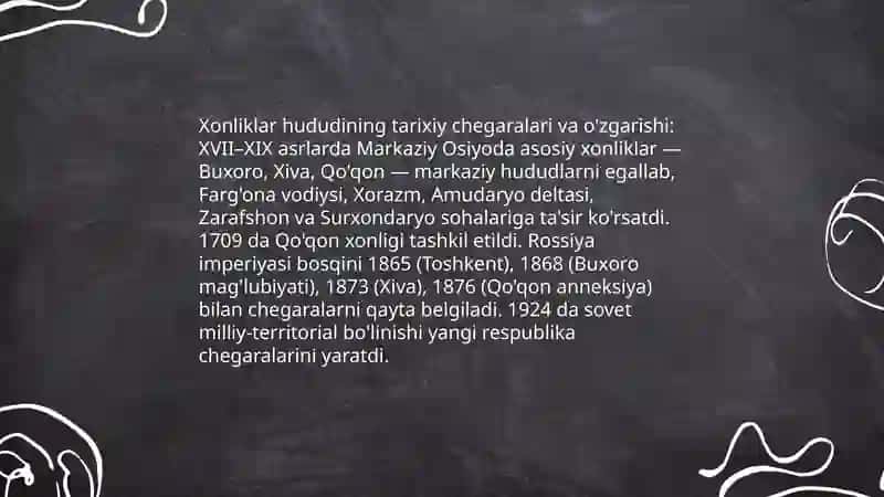 Orta osiyo xonliklari tarixiy geografiyasi 3