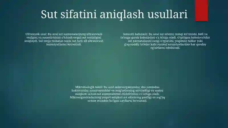 Xom sutning sifatini aniqlash 3