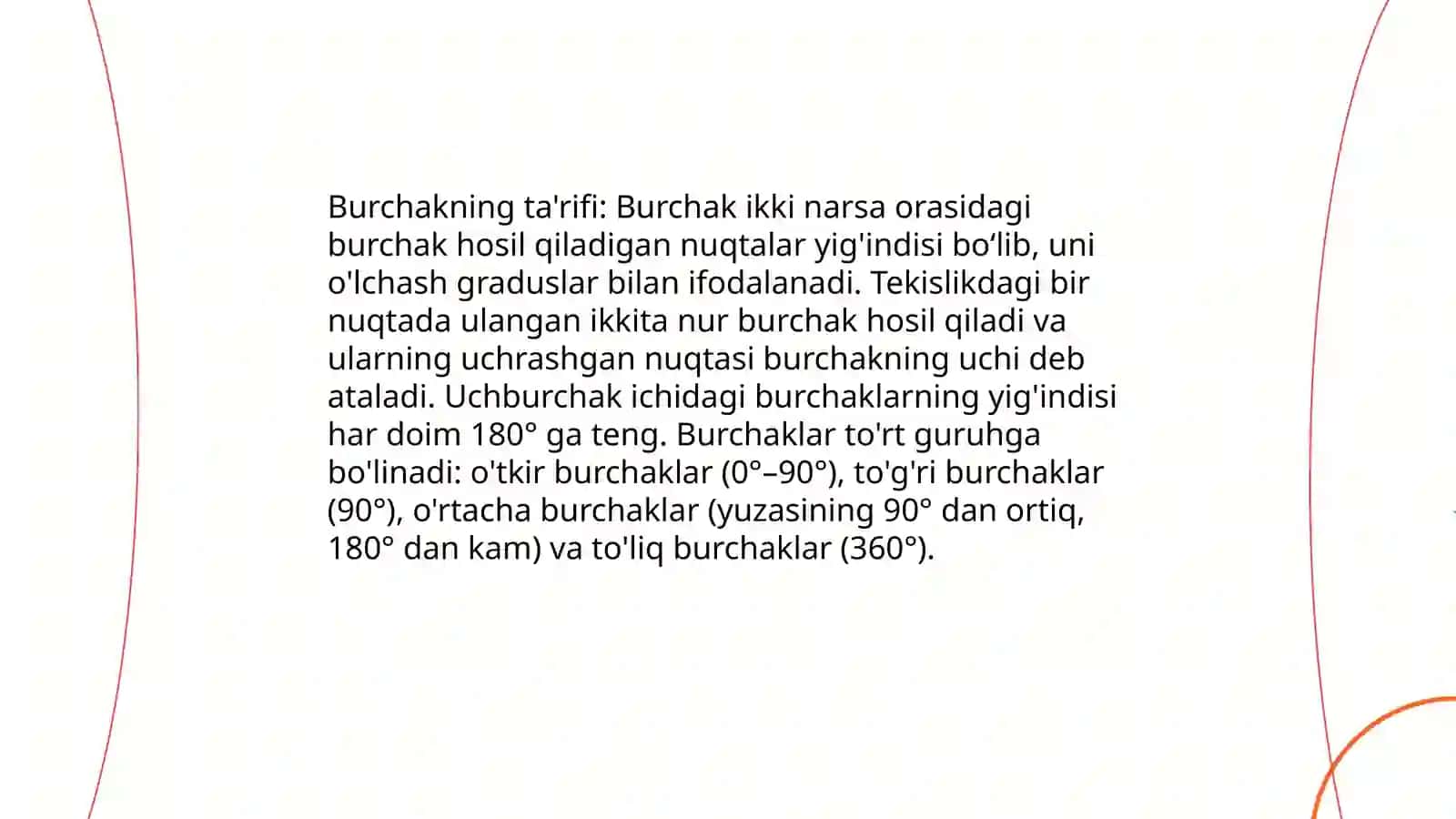 Burchak va uning turlari 3