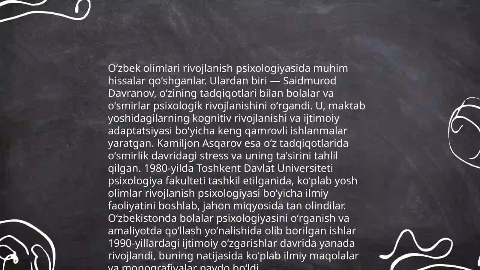 Oʻzbek olimlarini rivojlanish psixologiyasiga qoʻshgan hissasi 3