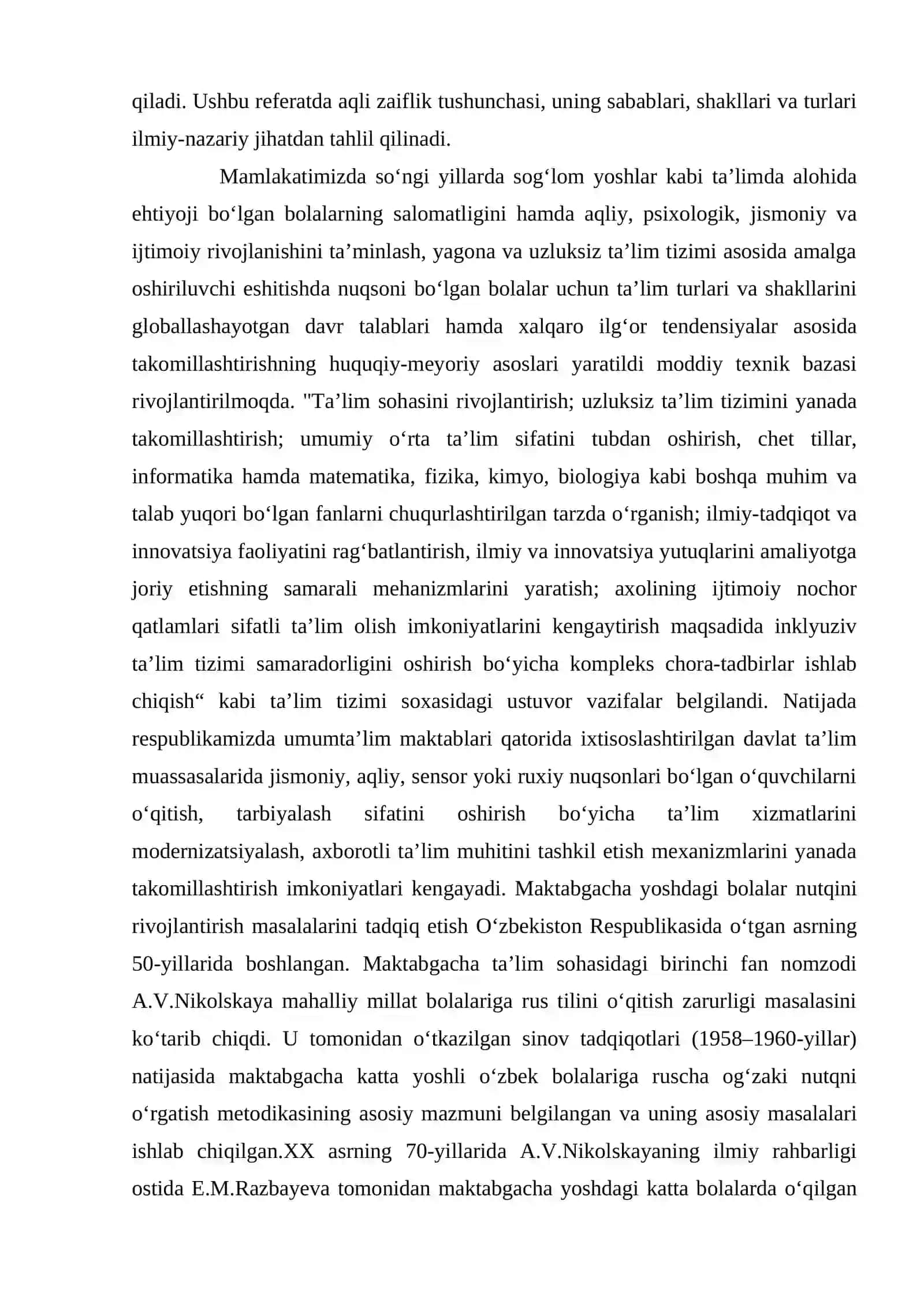 Aqli zaif bolalar bilan korreksion, ta'limiy va tarbiyaviy ishlarni kompleks olib borishda ruhiy jarayonlarni korreksiyalash. 3