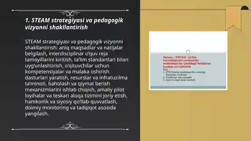 Umumiy pedagogikada STEAM talimini joriy etish uchun asosiy yònalishlar va amaliy qadamlar 3