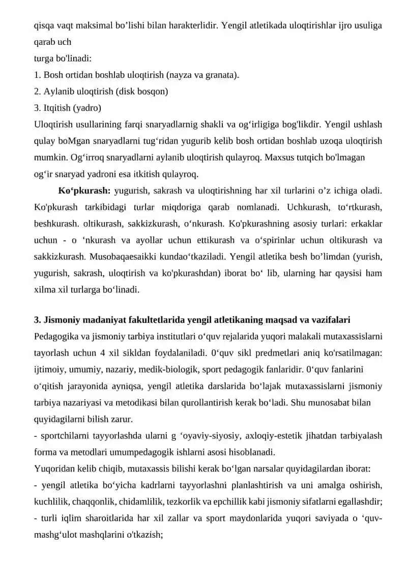 Yengil atletika faniga kirish 3