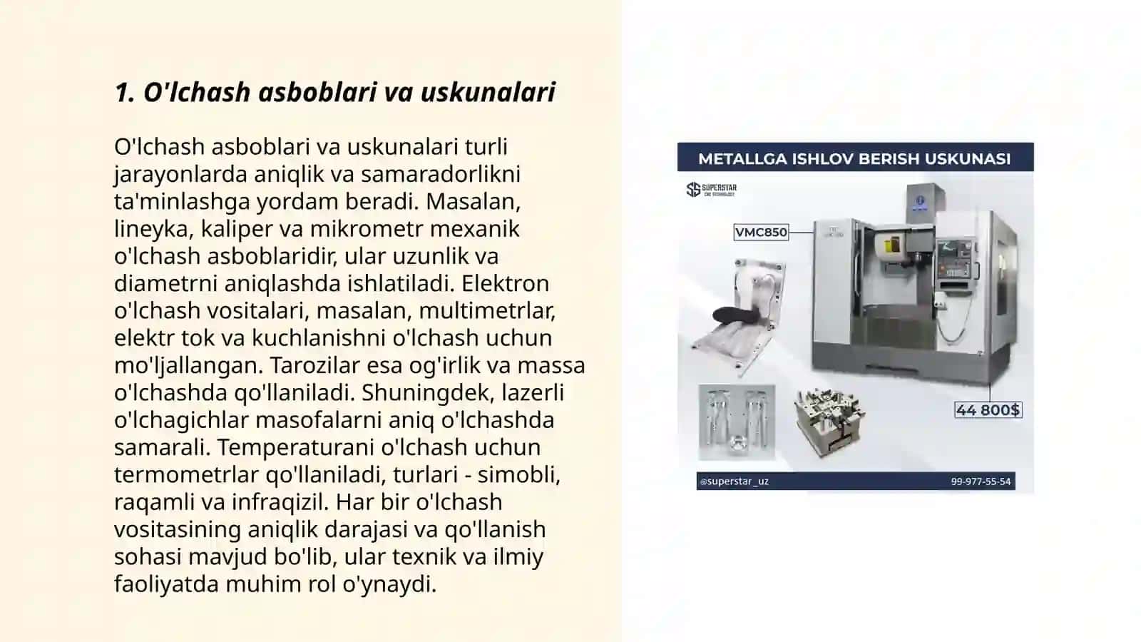 Detallarni sifatini tekshirishda foydalaniladigan asbob va uskunalar va ularda ishlash texnologiyasi 3