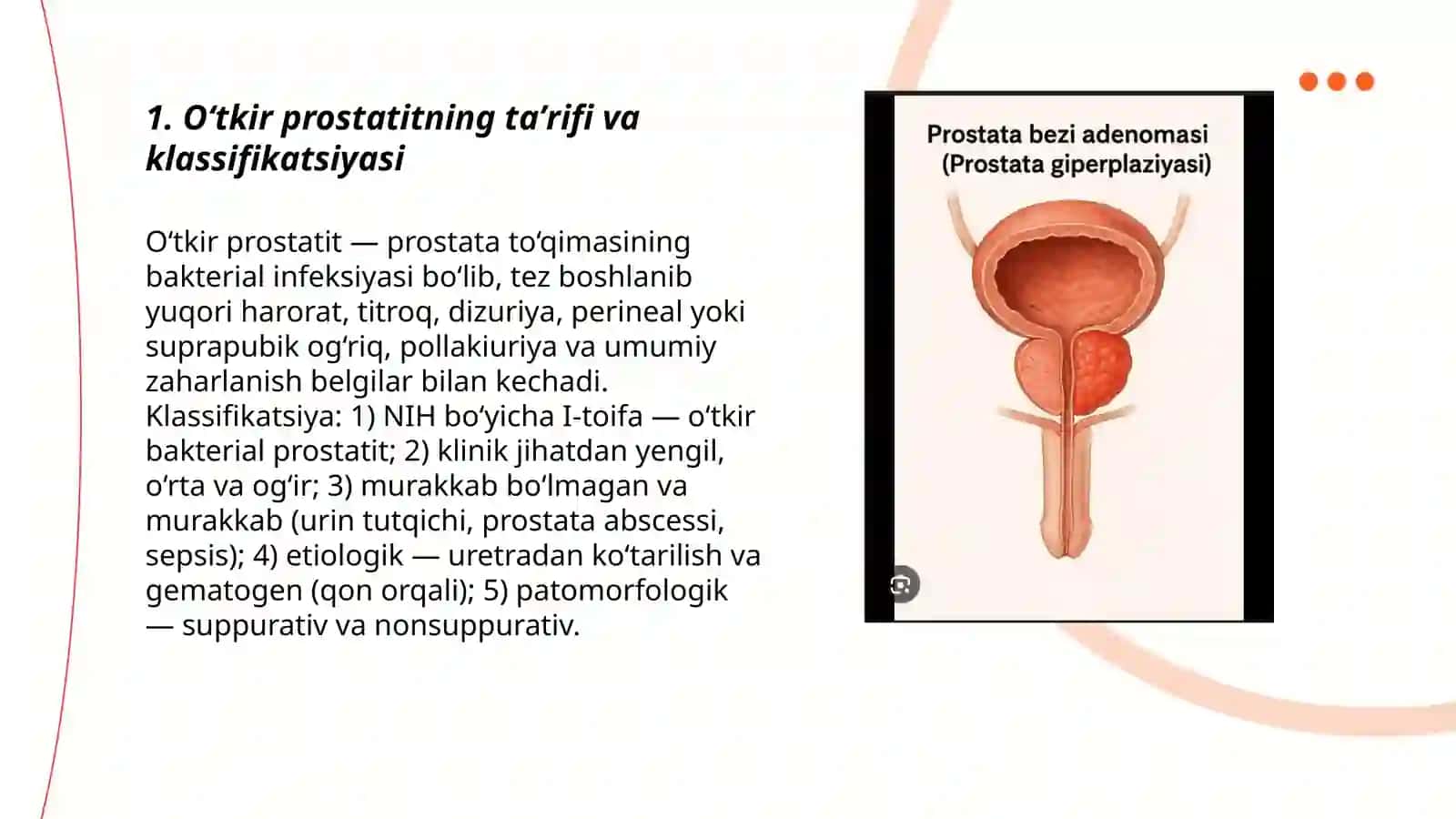 O‘tkir va surunkali prostatitlar 3