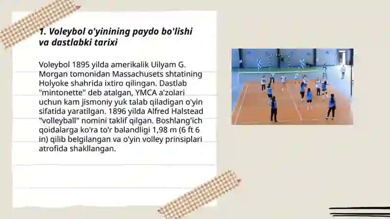 Voleybol õyinining rivojlanish tarixi, qoidalari, texnikasi va taktikasi 3