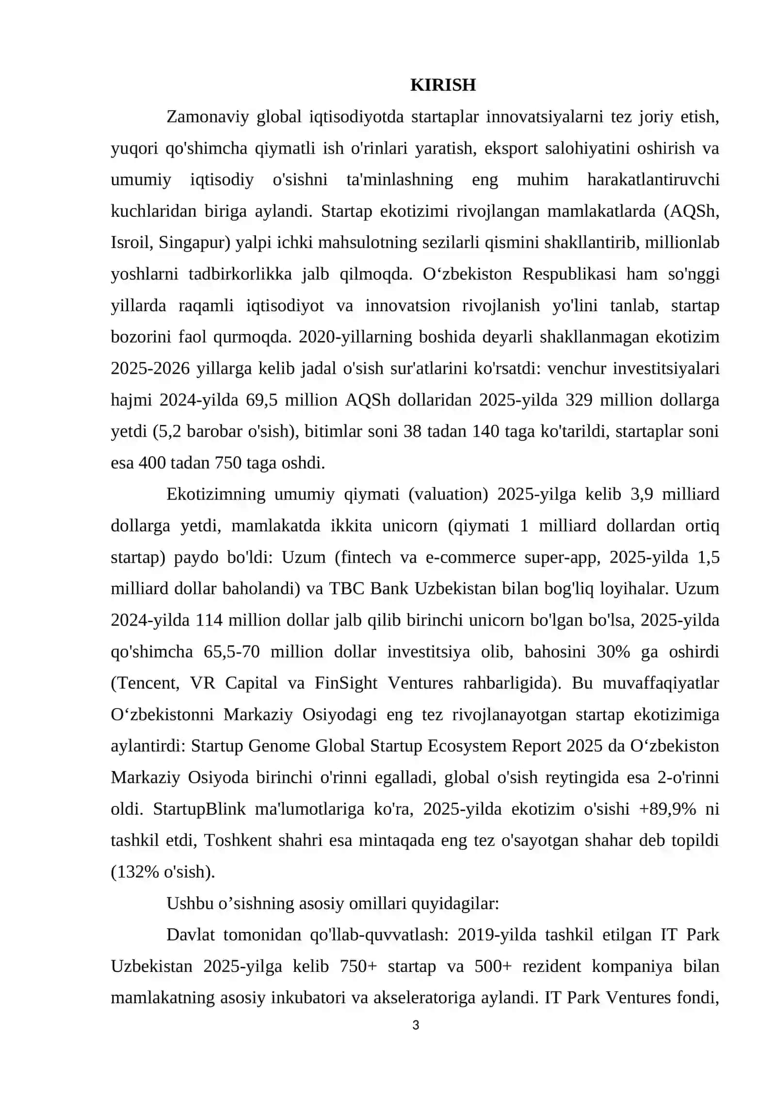 O‘zbekiston startap bozori: imkoniyatlar va to‘siqlar 3