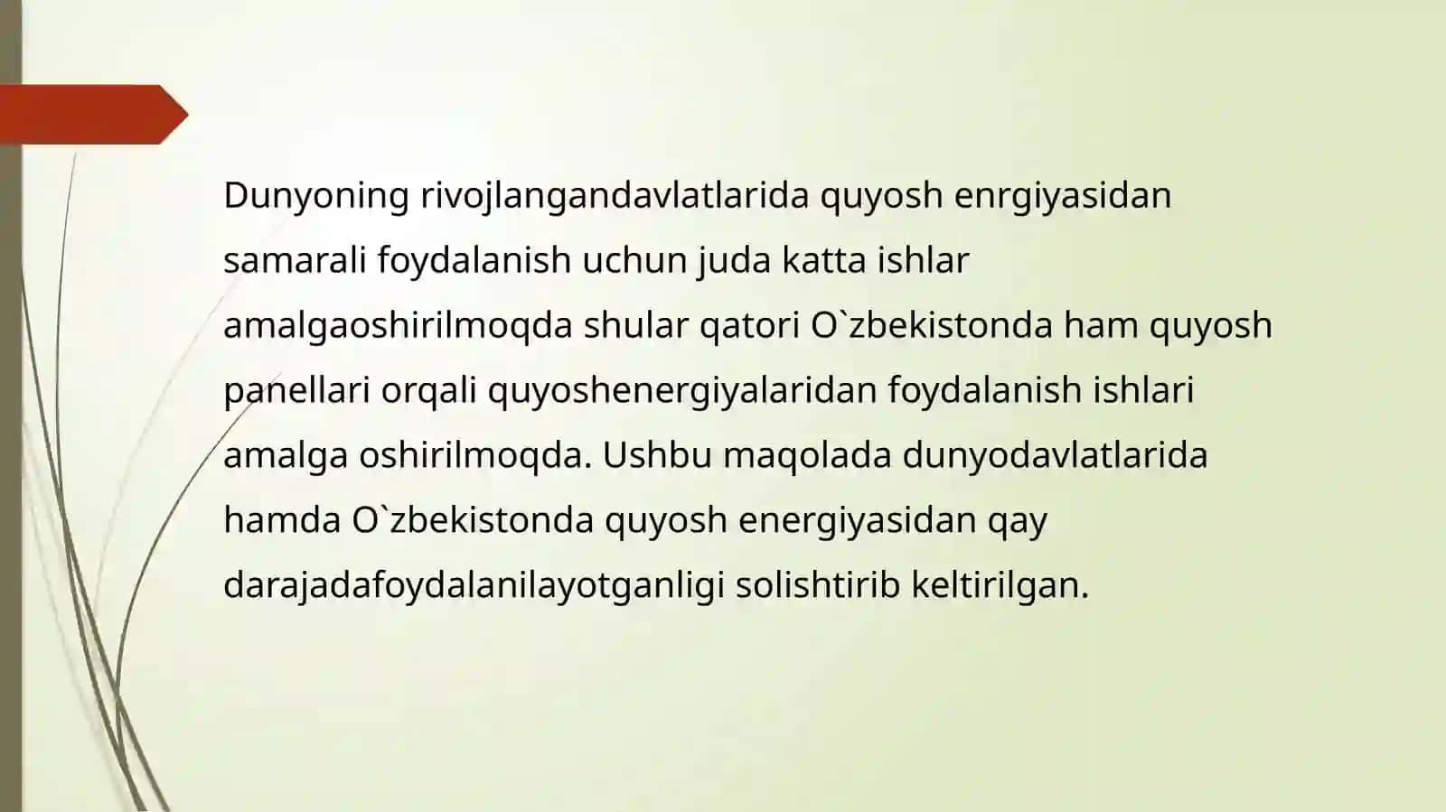 Dunyo davlatlari muqobil energiyadan foydalanishga o’tishning zaruriyati 3