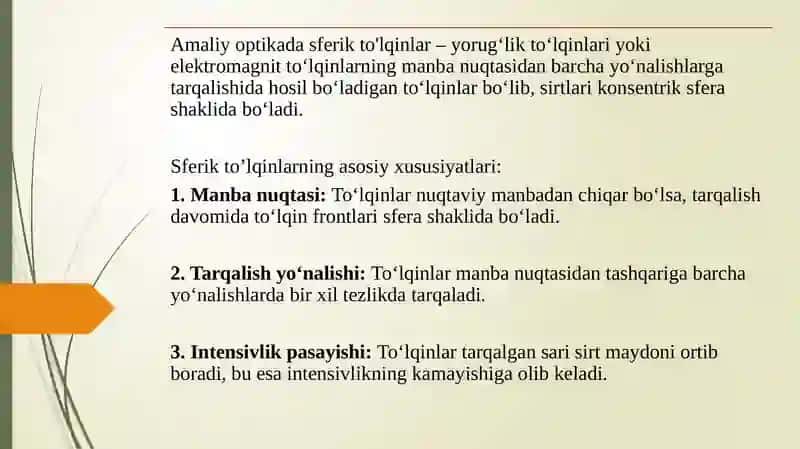Amaliy optika fanidan tayyorlagan 3
